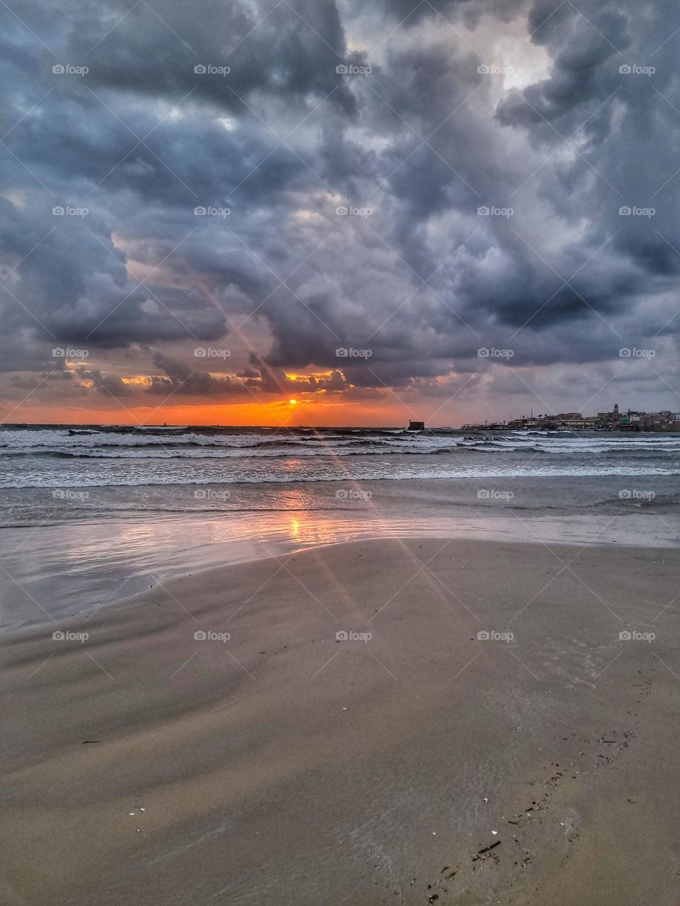 sea sunset sunrise sky clouds