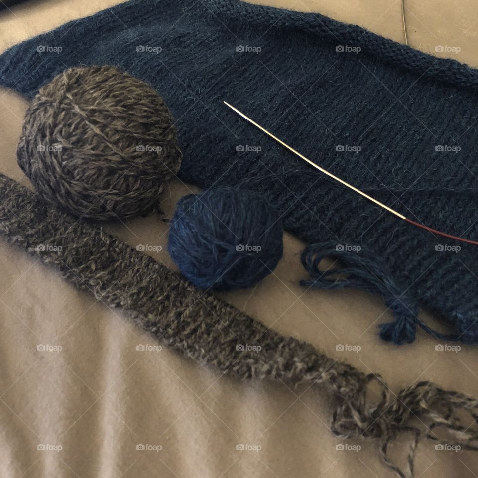 Knitting in progress 