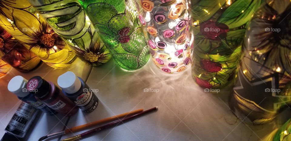 hand painted bottle hobby