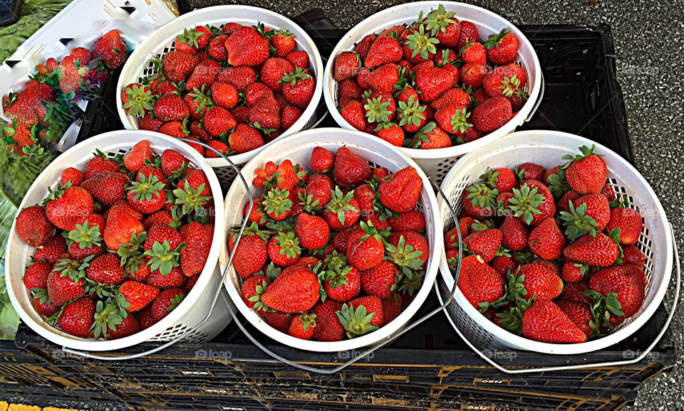 Strawberries at a Farmer's Market. Strawberries at a Farmer's Market