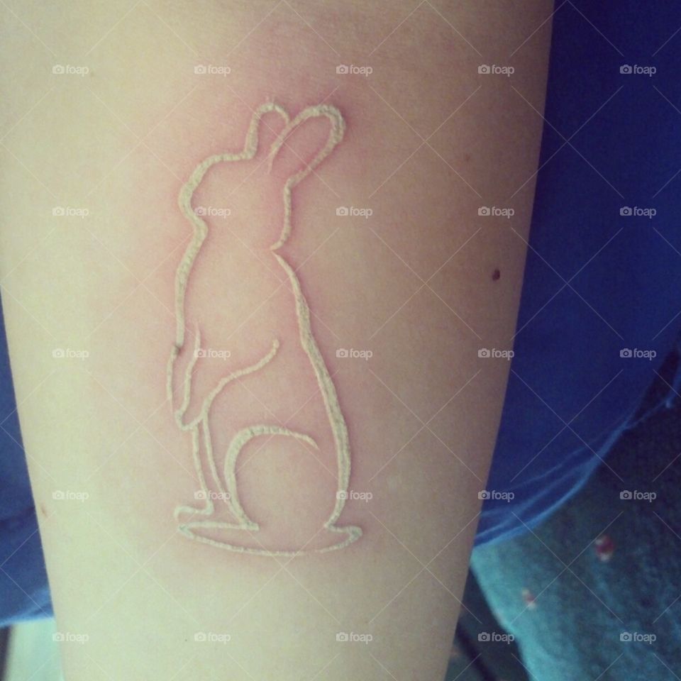 white rabbit tattoo