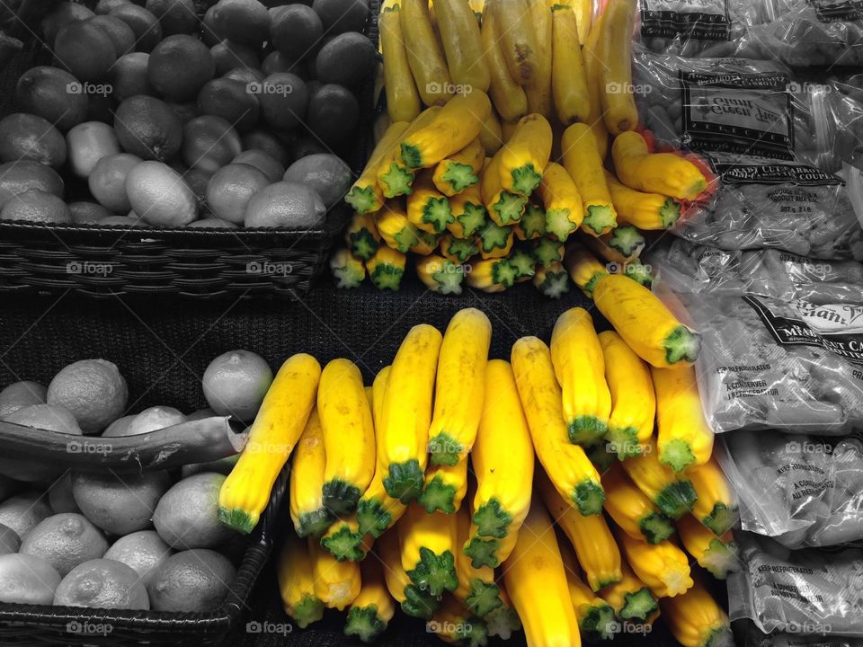 Yellow At the Market. Yellow Zucchini at Market