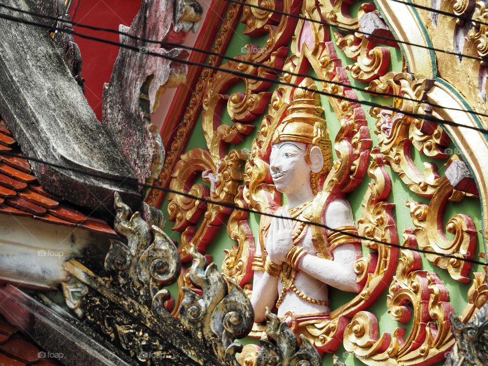 Thai art on temple buildings