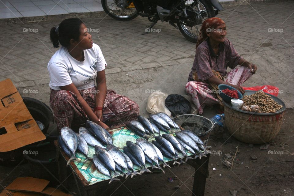 fish seller. fish seller in madura island