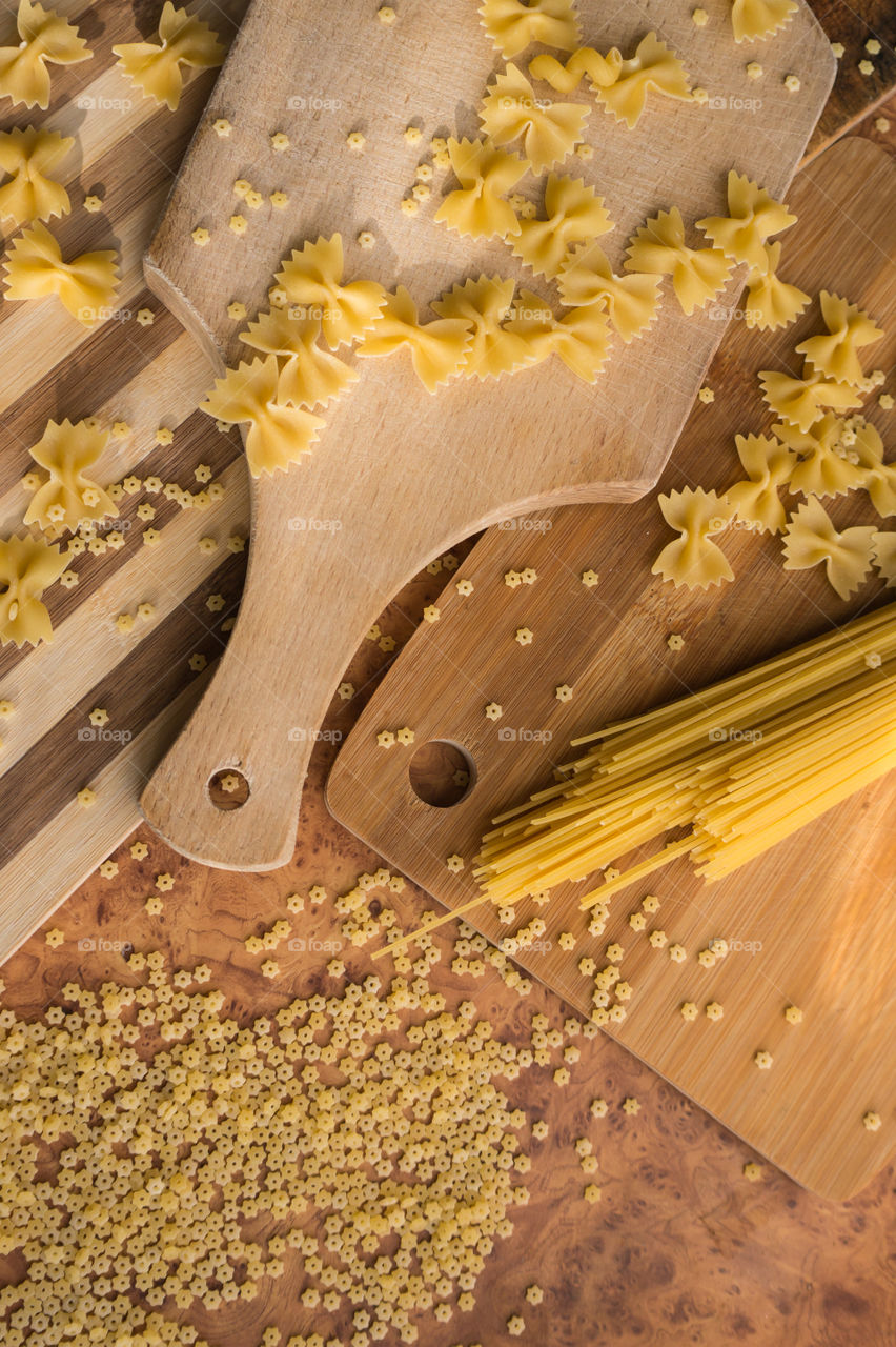 Various types of pasta.
