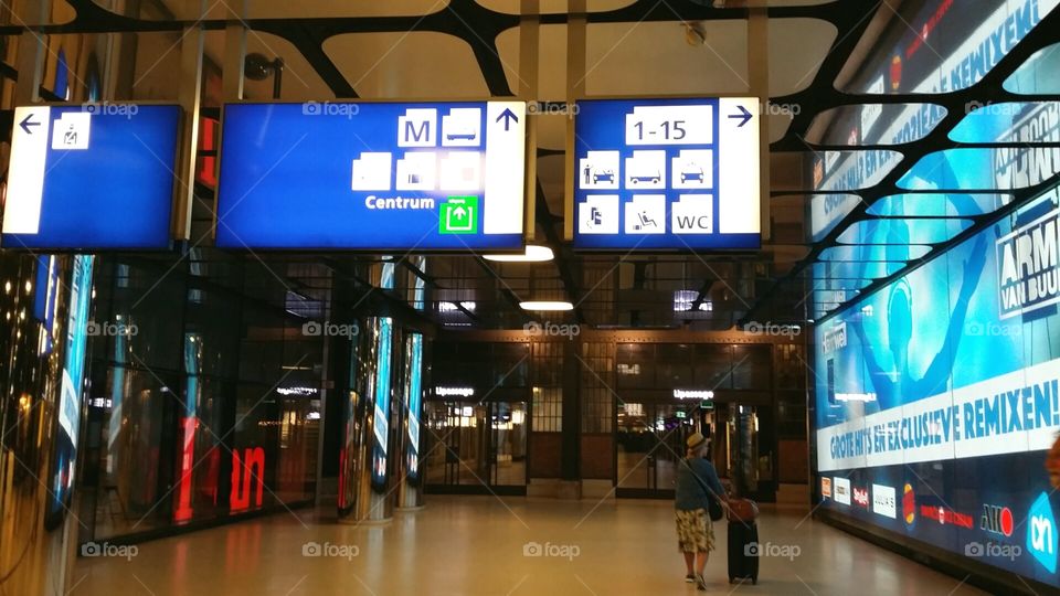 Sign Amsterdam central station