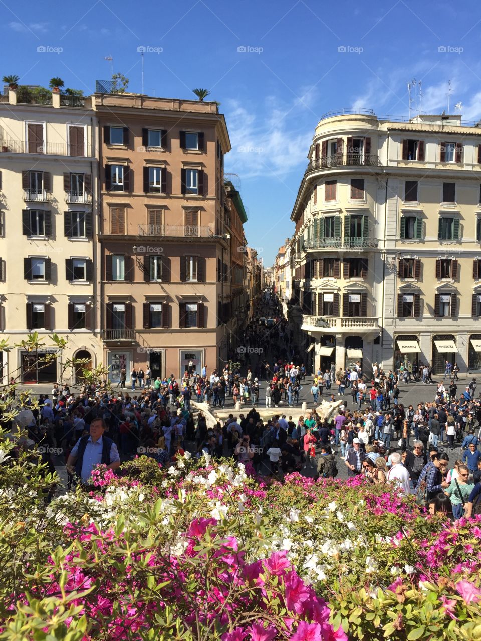 View from the middle of the Spanish Steps 