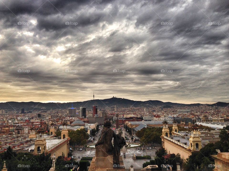 Barcelona, Spain from the Montjuic 