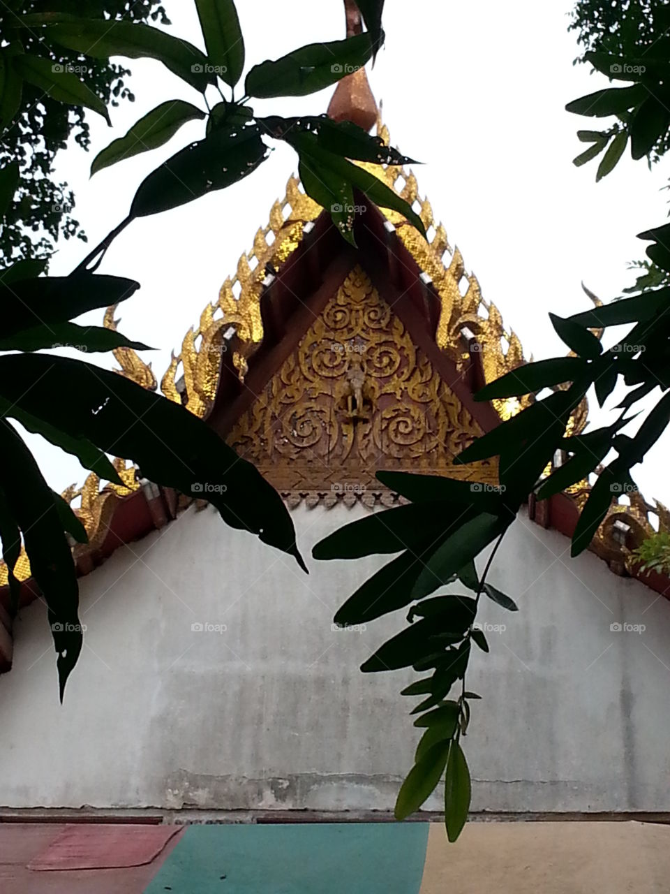 Buddhist temple facade in Thailand
