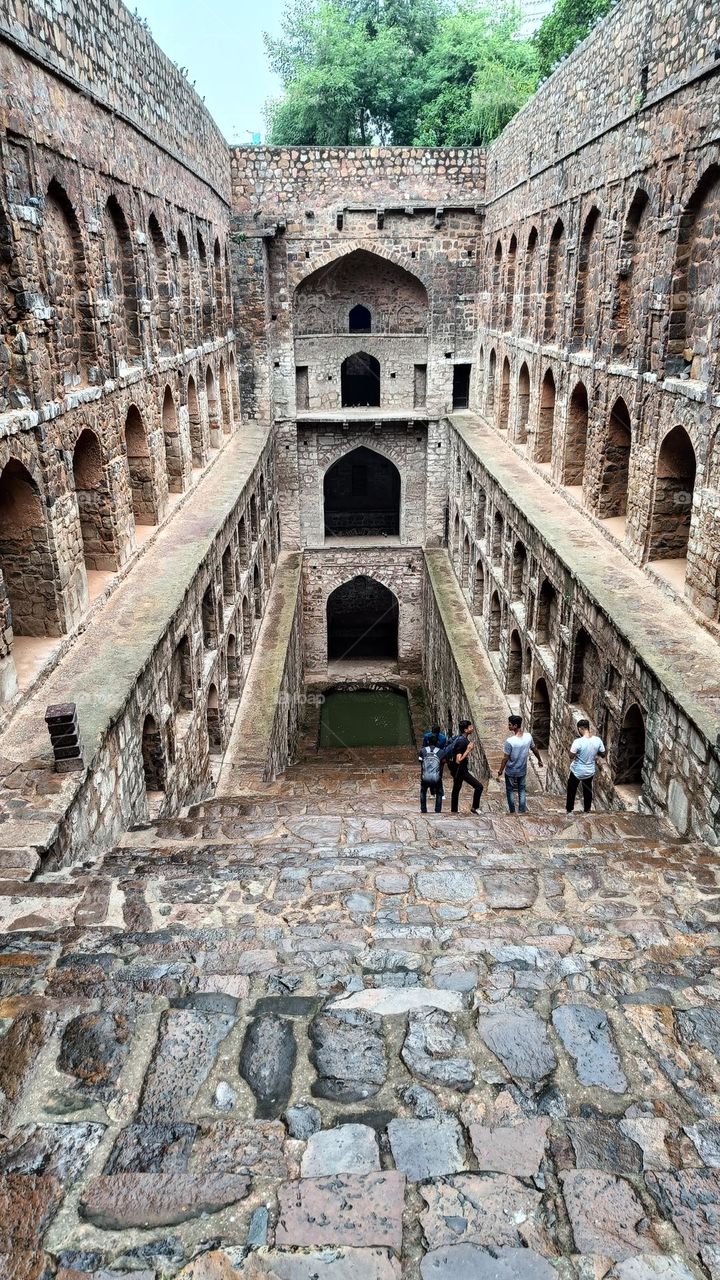 Agrasen Ki Baoli, a 60-meter long and 15-meter wide historical step well in New Delhi, India. A must visit place in New Delhi.