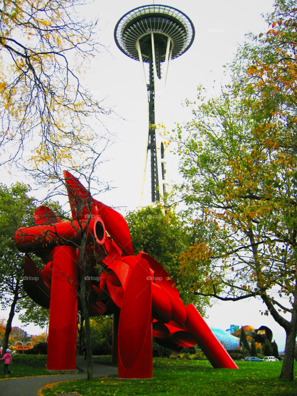 seattle wa trees park space needle by stevehardley7