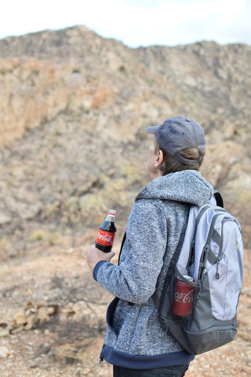 Hiking with coke 