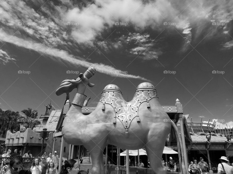 Today, the golden camels continue to elicit laughs and shrieks from Magic Kingdom guests over 20 years after they first traveled down Hollywood Boulevard. Despite their current stationary state, these two parade float decorations have covered a lot of ground, both literally and figuratively, at the Walt Disney World Resort.