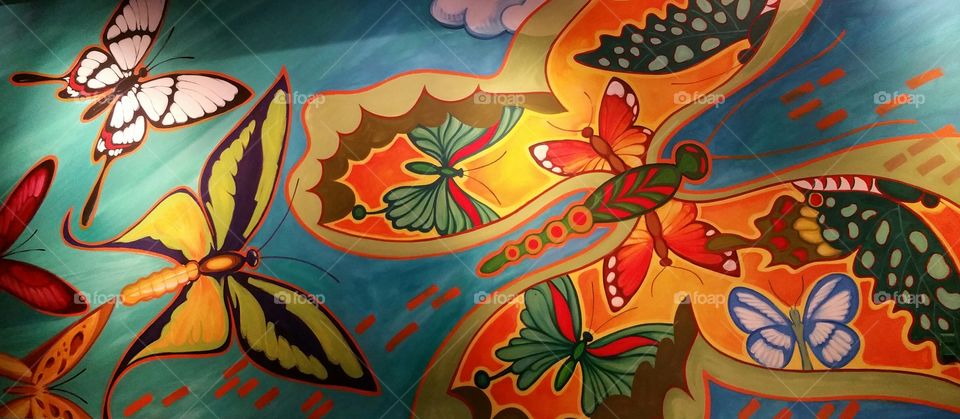 Butterflies mural
