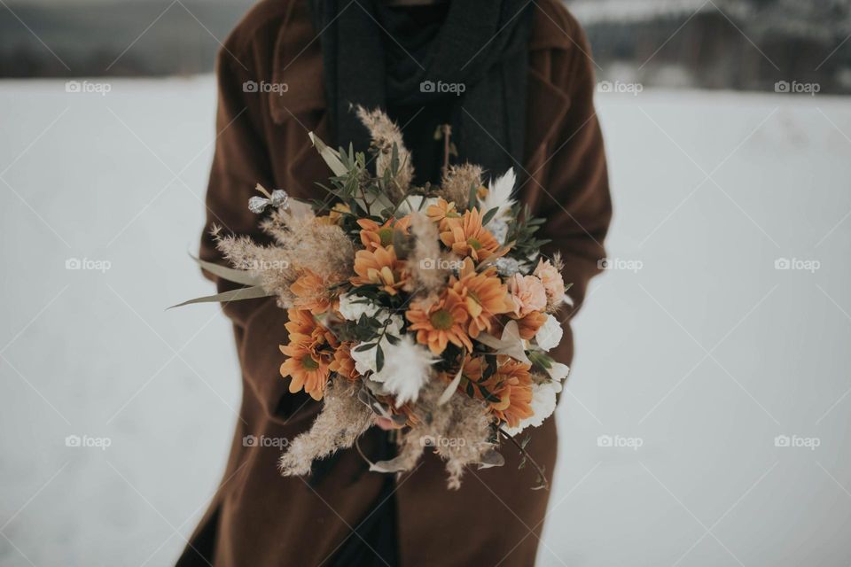 Winter flower bouquet. 