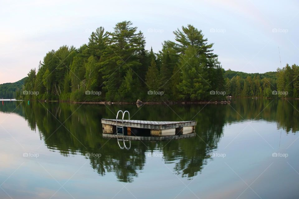 Diving platform on the lake