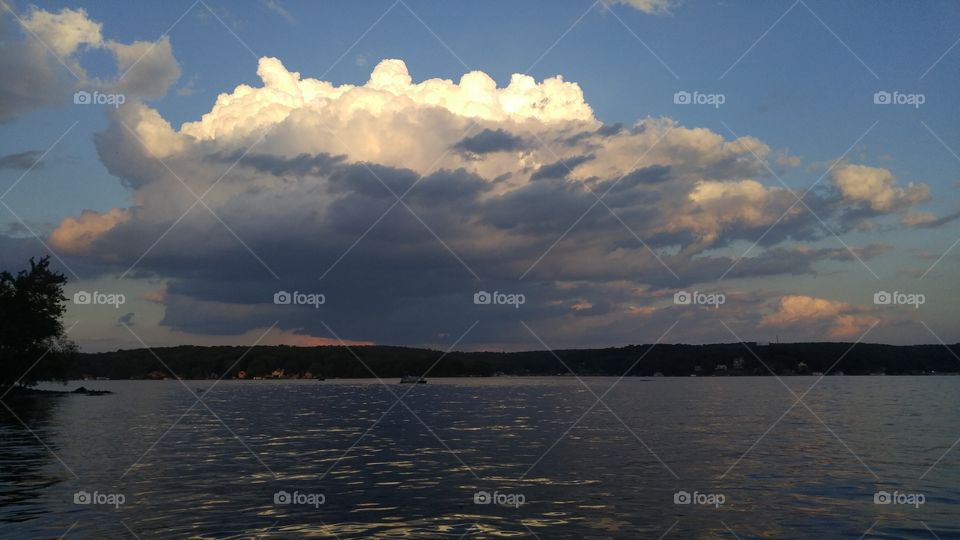 Clouds over lake