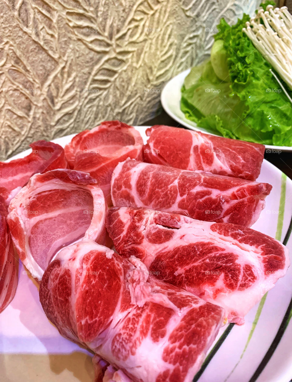 Sukiyaki or Shabu set Belly Pork,meat and mixed vegetables