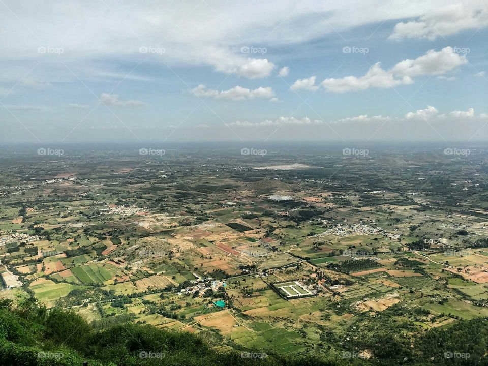 landscape view from Nandi Hills Bangalore in summer