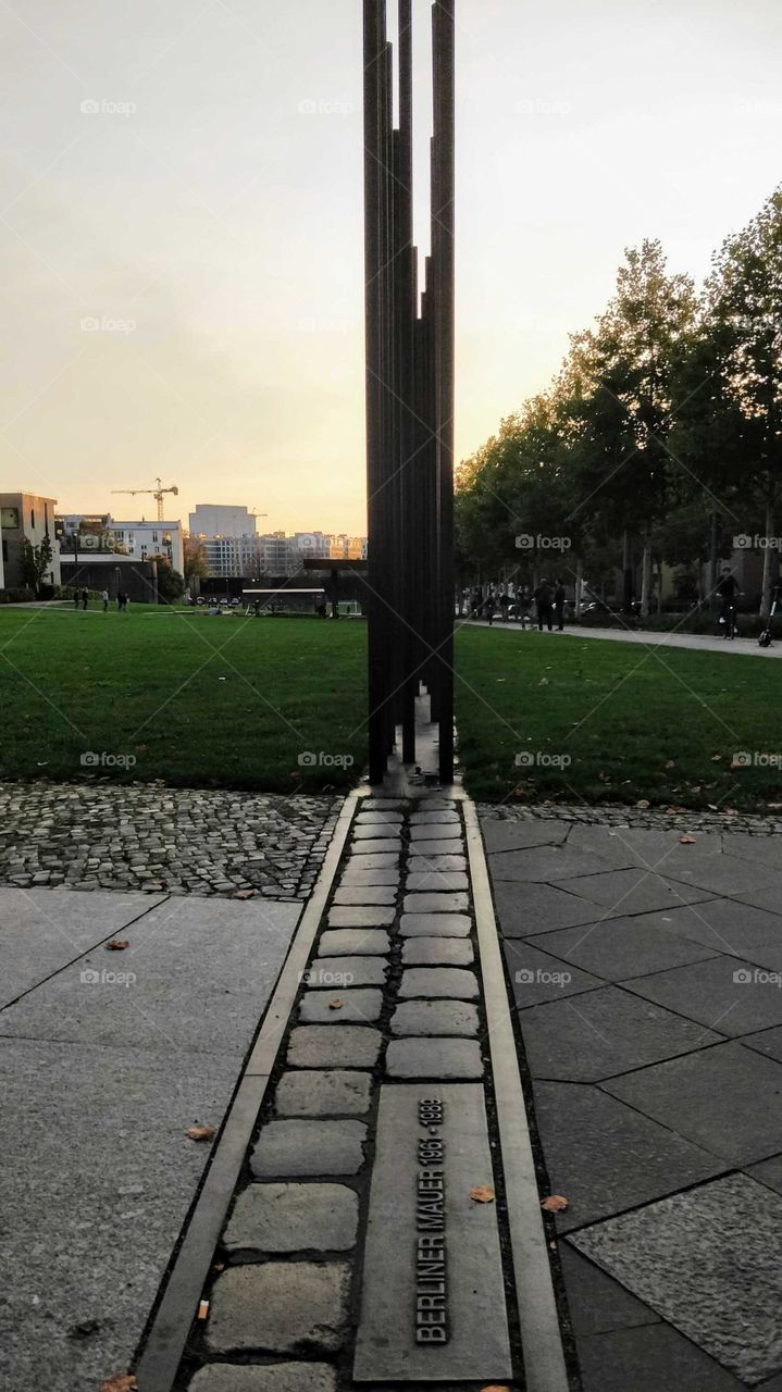 Berlin Wall Memorial early in the evening