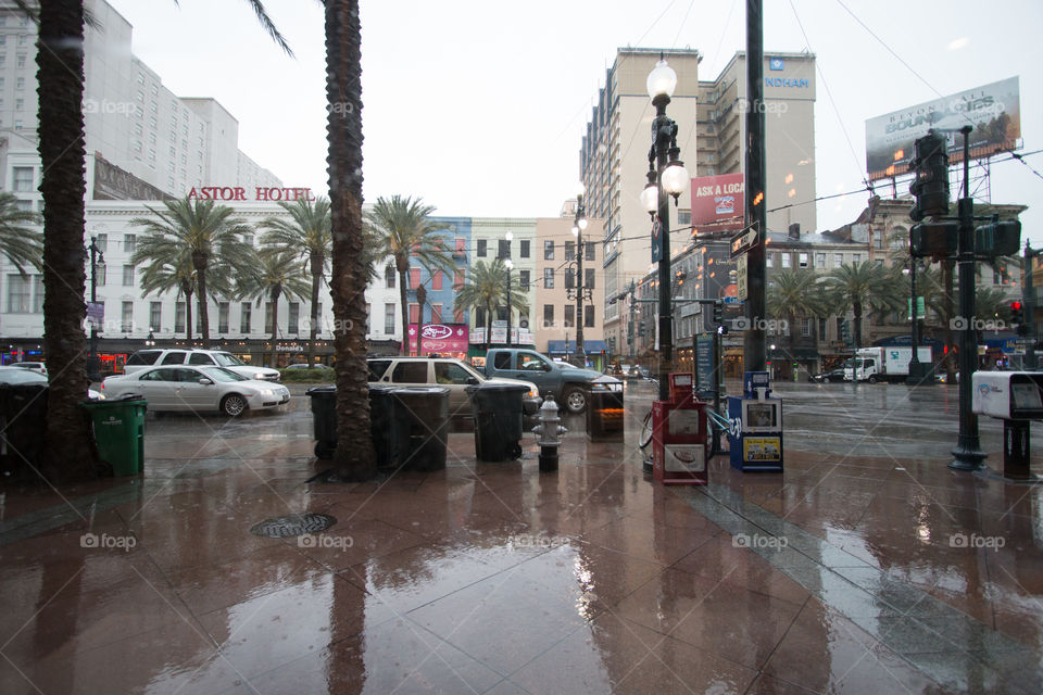 Street raining 