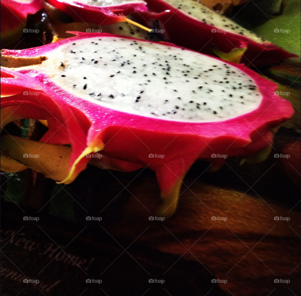 pink white black fruit by jodimisaac