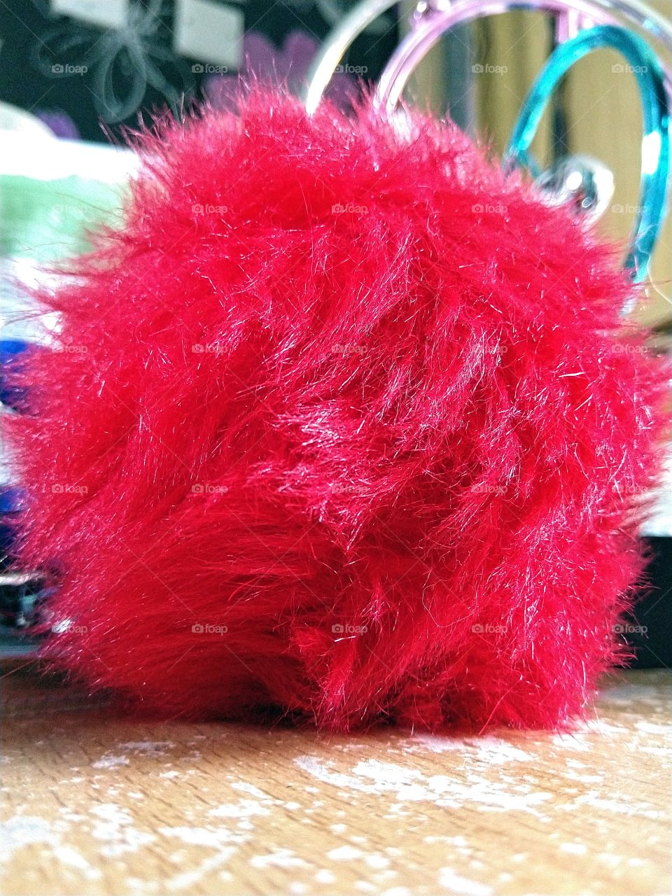 big red fluffy ball