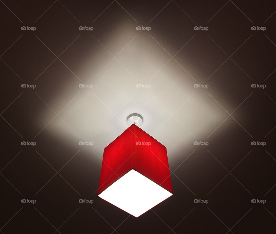 Red ceiling lamp