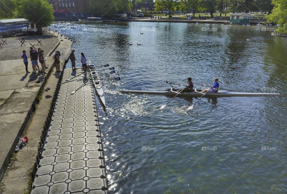 Rowing. River