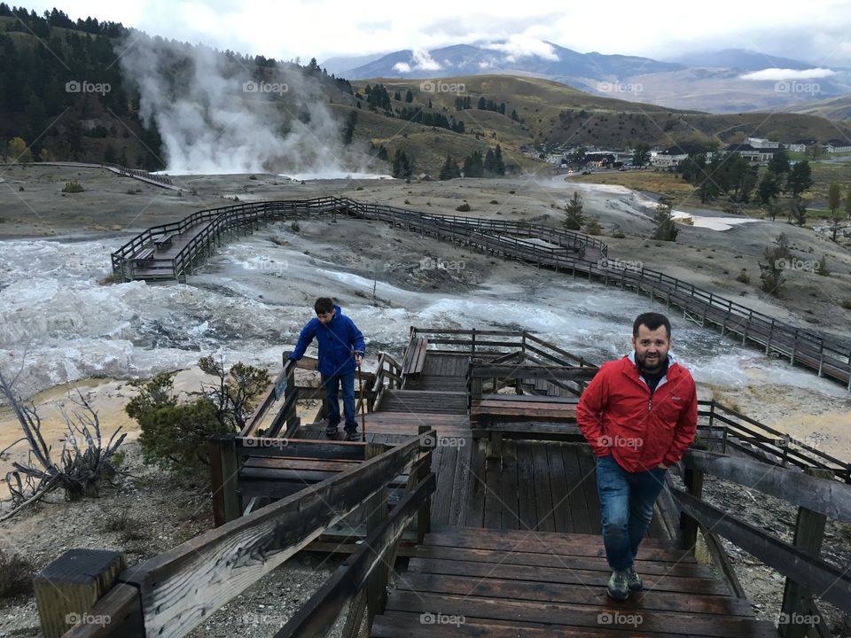 Volcanic geothermal walk area