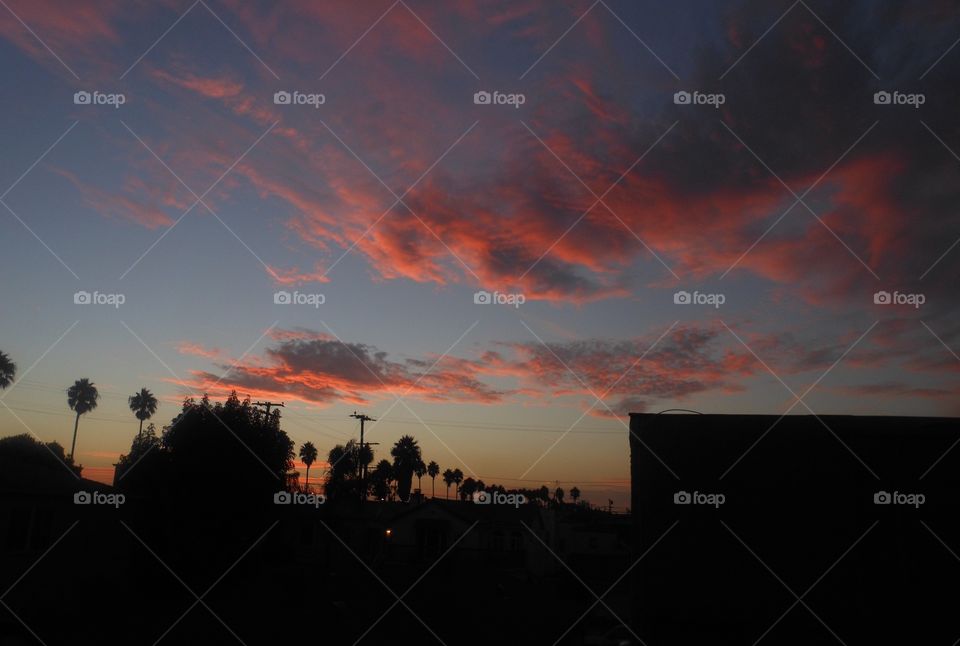 Pink clouds at sunset 