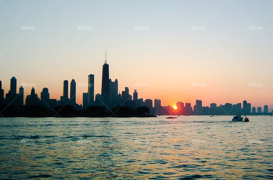 Chicago at sunset