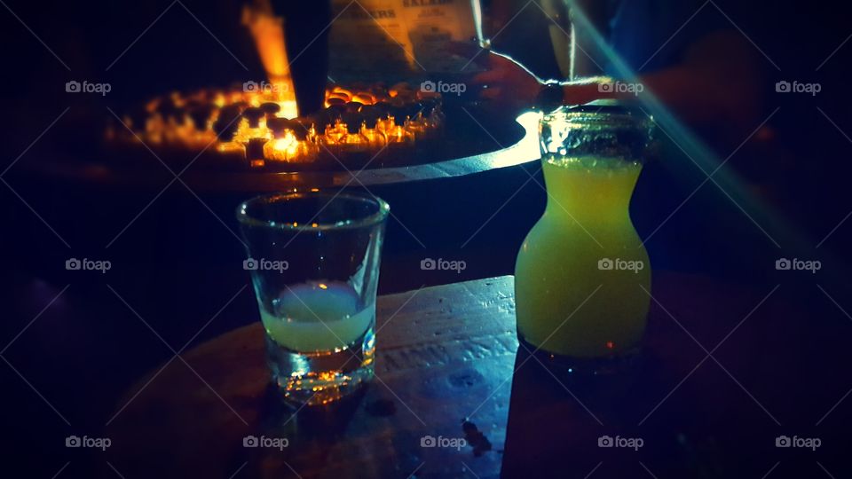 Absinthe is super strong. Enjoying a drink in Bangkok.  A bar called the Iron Fairy.