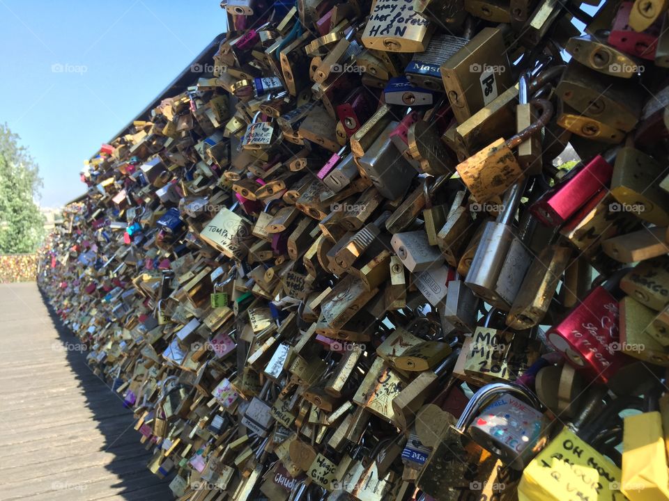 Love Lock Bridge. Paris, France
