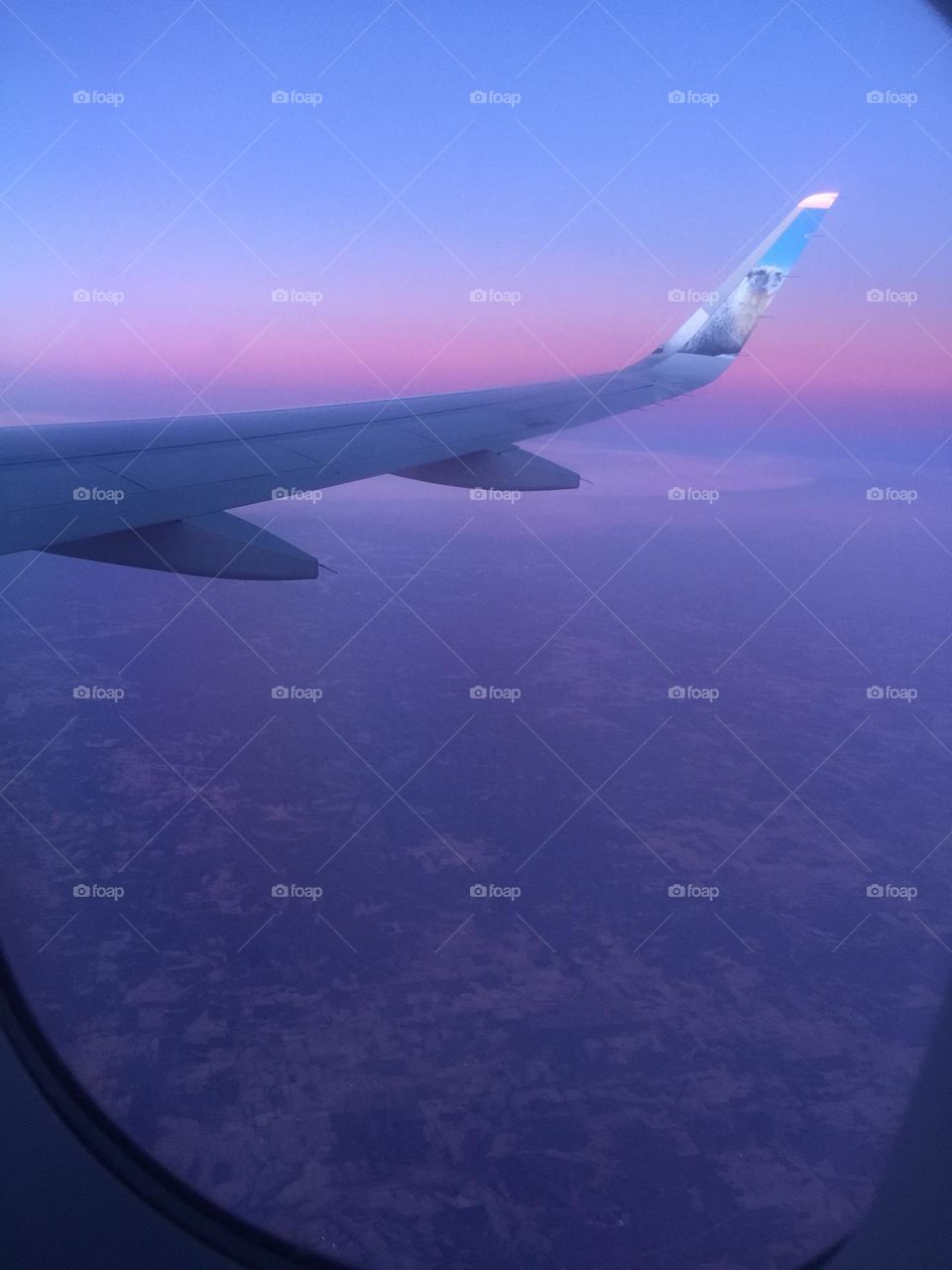 Photo from airplane at sunset