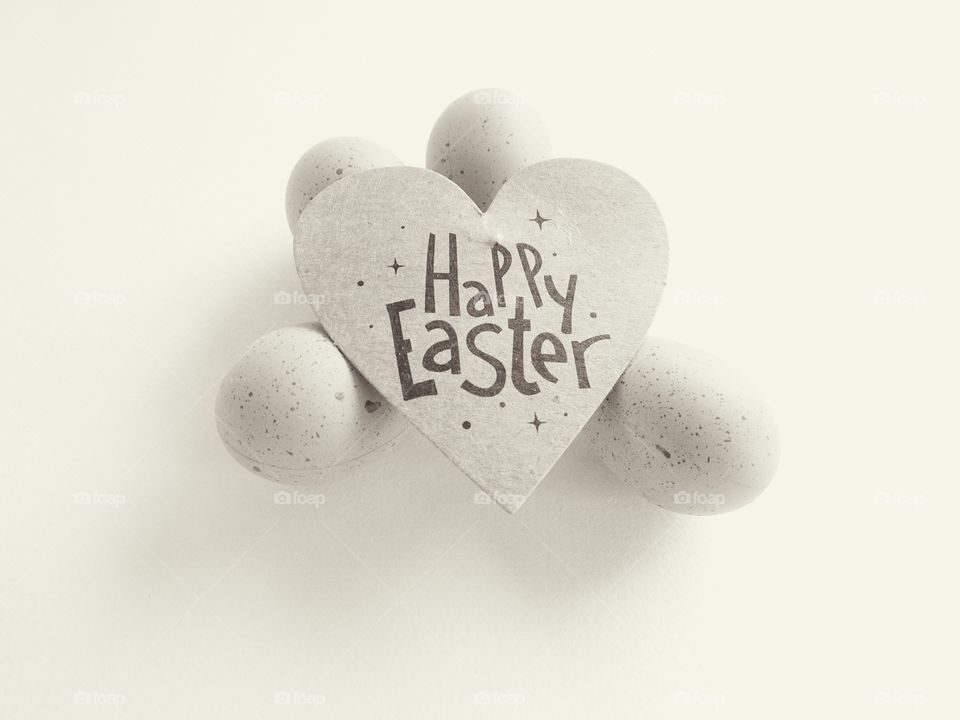 Happy Easter card in monochrome