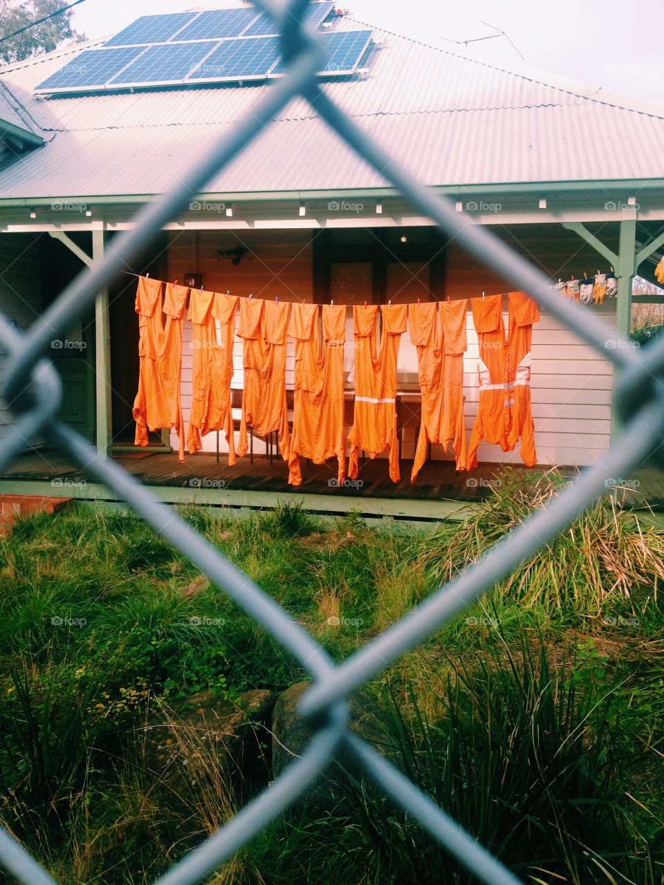 Orange overalls