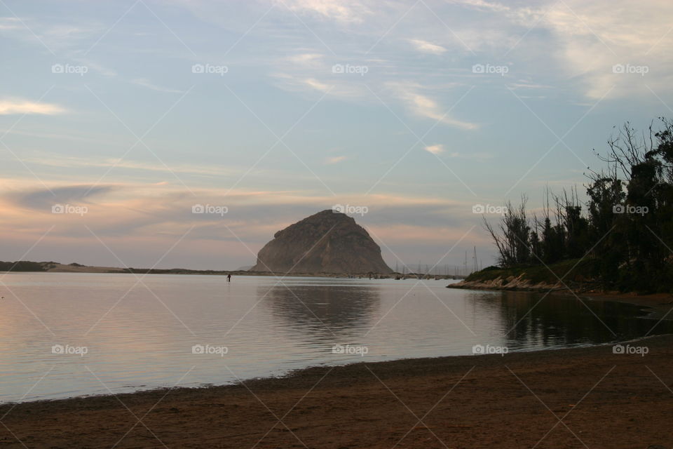 Morro Bay California at sunset