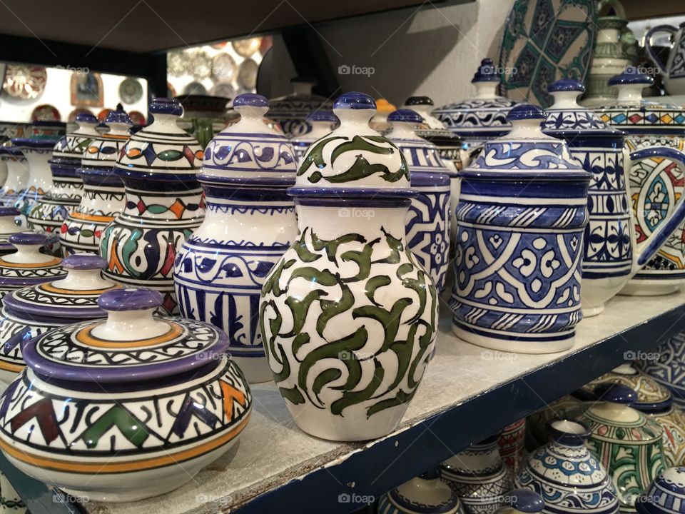 Assorted pottery in fez 