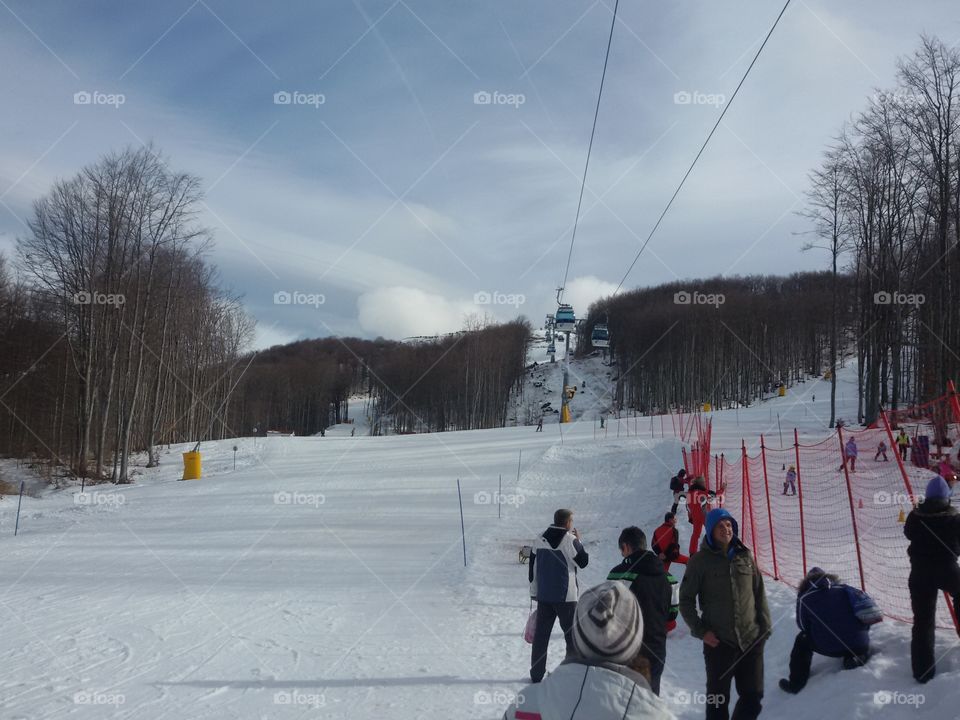 mountain covered with snow