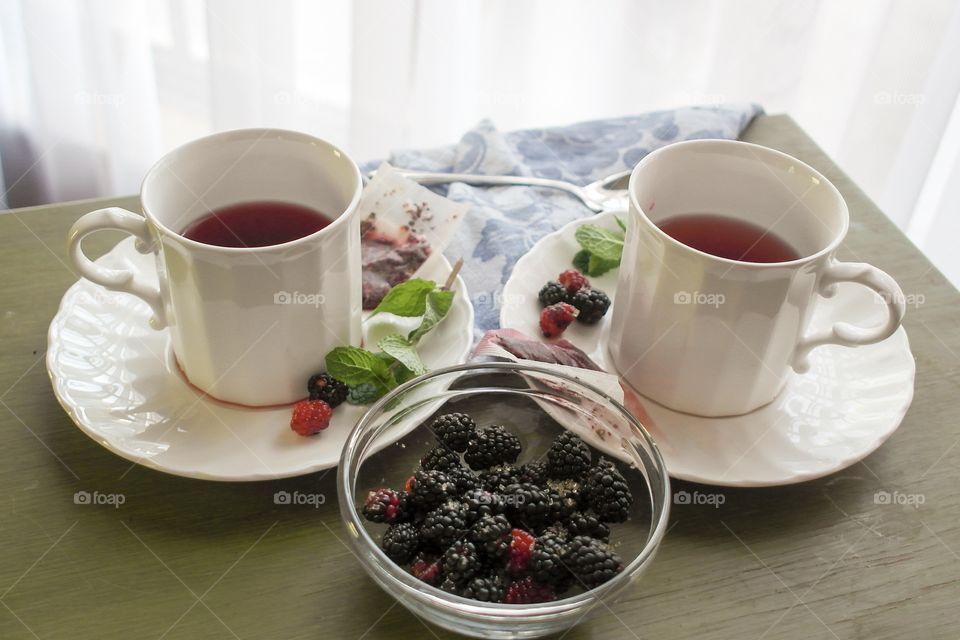 Herbal tea with berries