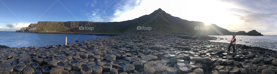 View of the Giant’s Causeway, Northern Ireland. 