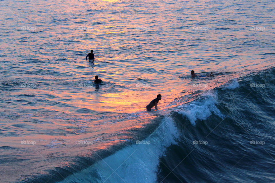 Surfing in Manhattan Beach 