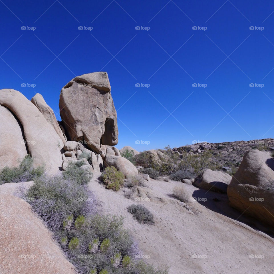 blue desert head rock by jehugarcia