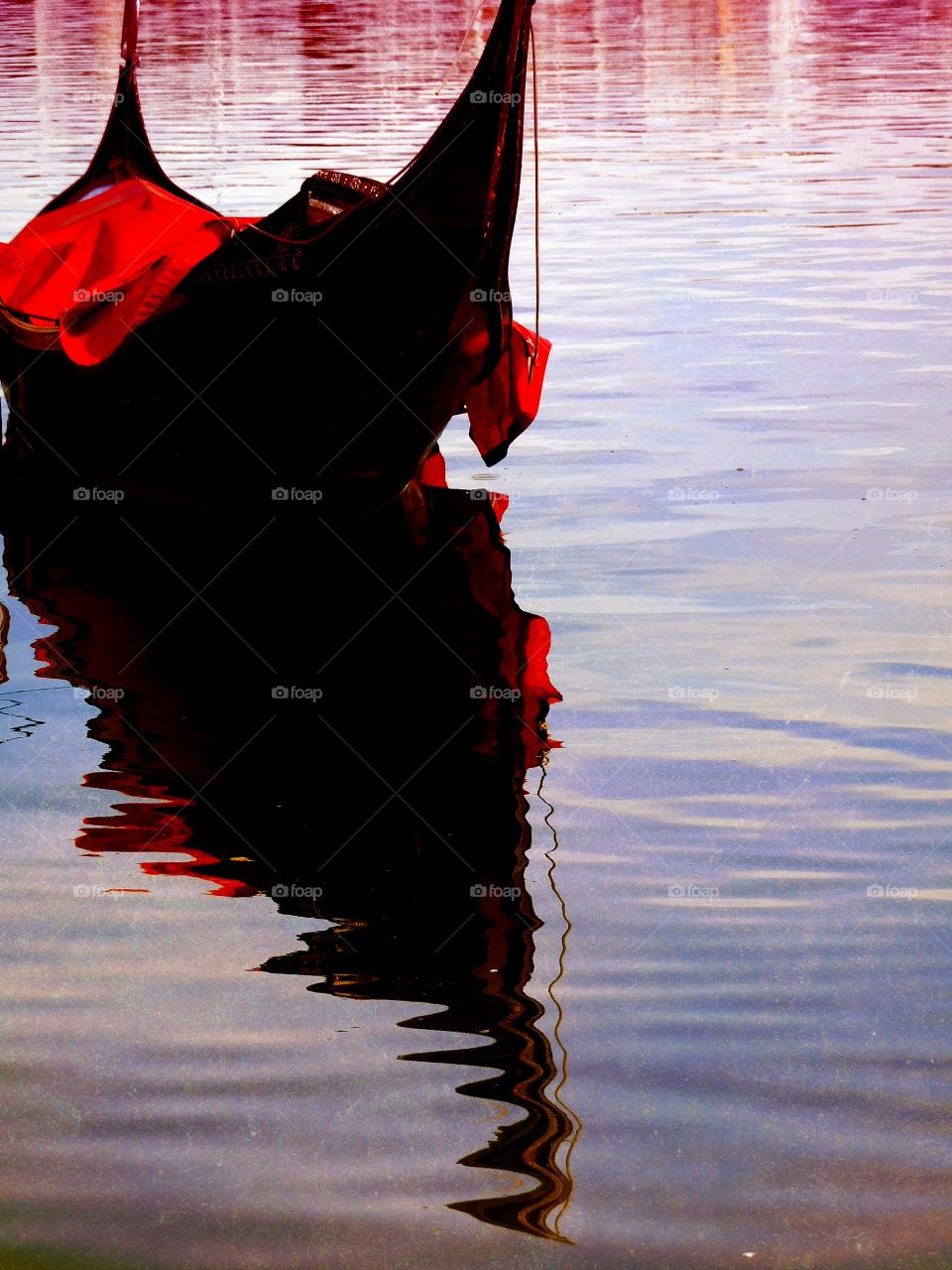 Gondola abstract in shades of red 