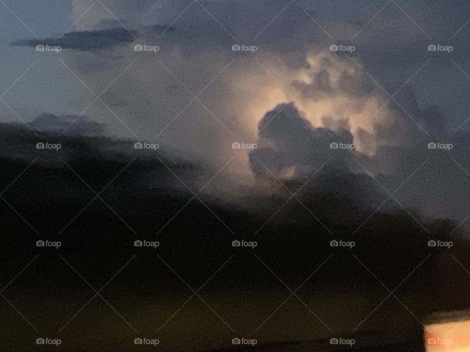 Lightning inside clouds 