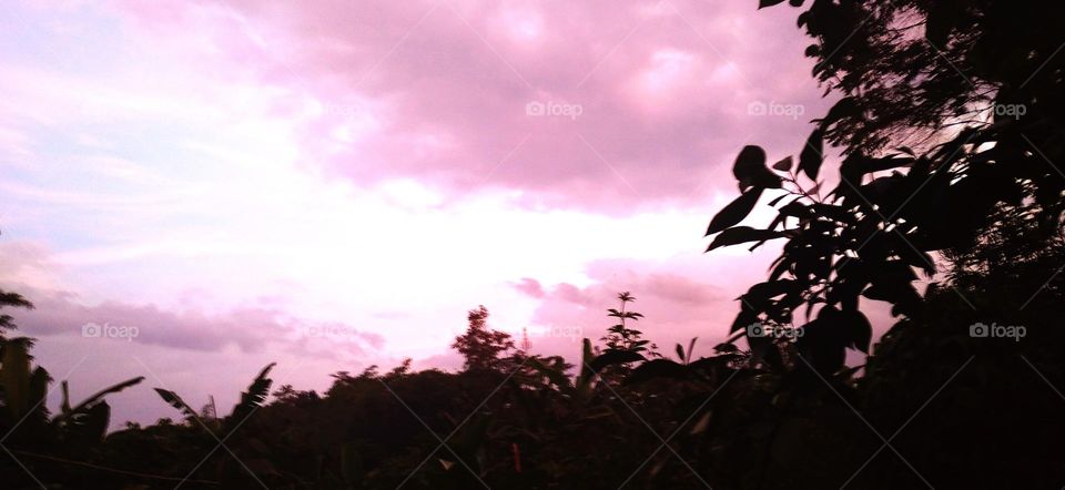 The atmosphere before sunset time looks beautiful sky color