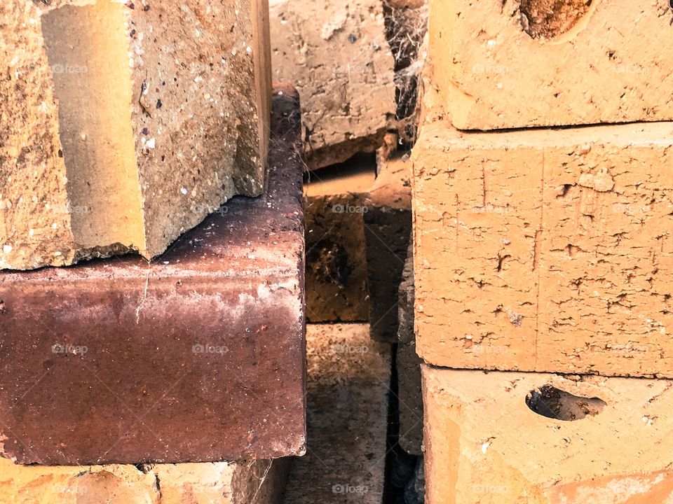 Antique bricks closeup background image