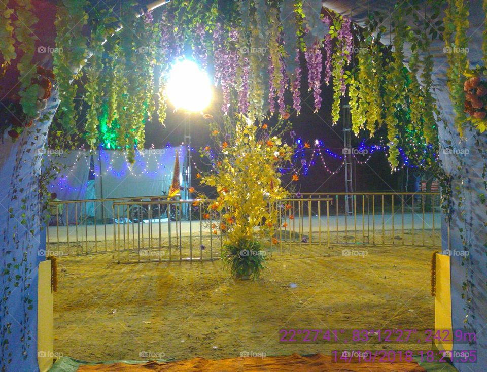 This decorations of festival navaratry and vijayadashmi in India.