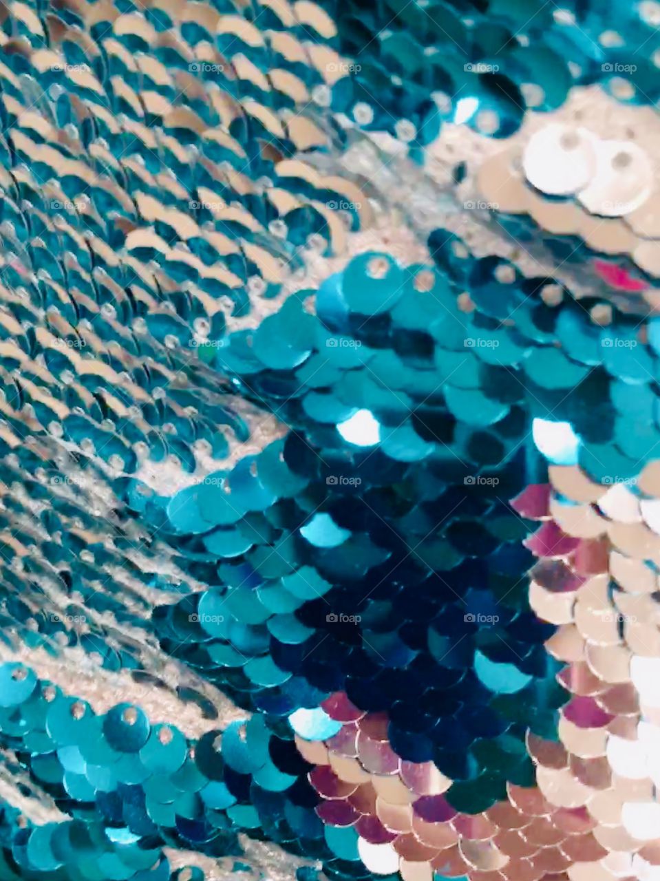 Blue and silver sequins pillow 